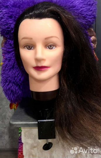 Учебная голова натуральные волосы болван бу