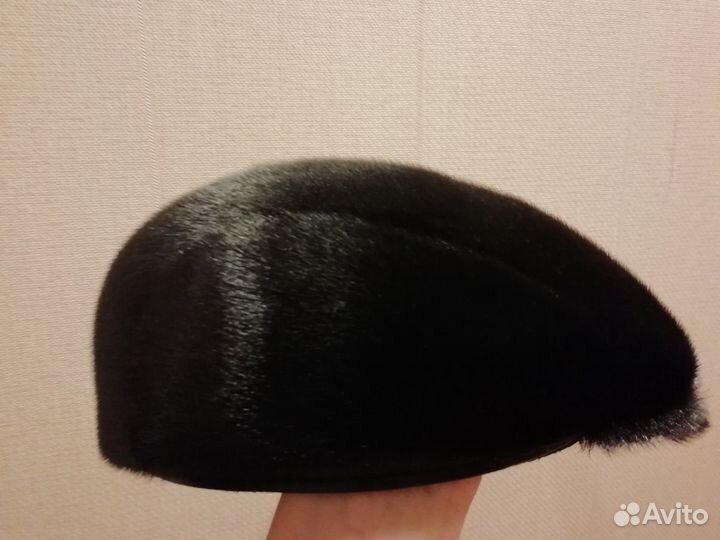 Меховая мужская шапка-кепка из нерпы