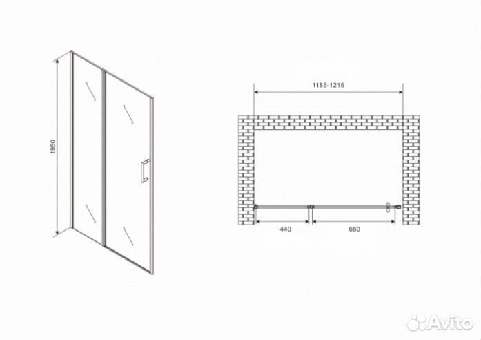 Душевая дверь Abber Sonnenstrand AG04120S 120 см