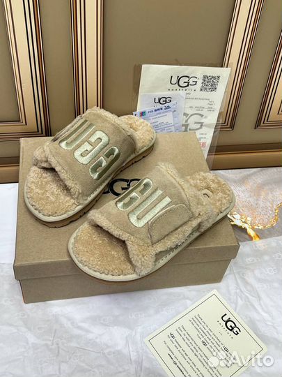 Шлёпанцы мягкие Ugg бежевые 36-40