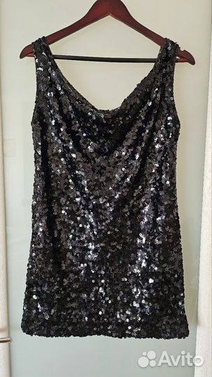 Платье вечернее чёрное с пайетками 42 р