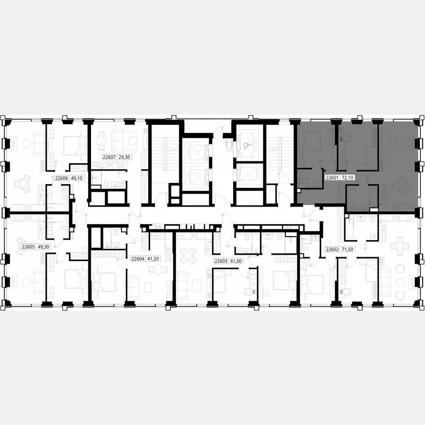 2-к. квартира, 72,1 м², 26/36 эт.
