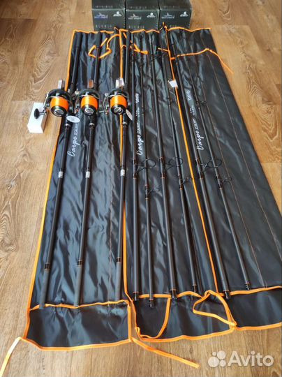 Карповые удилища с катушками 3+3 комплект. Новый