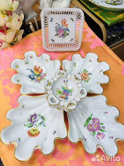 Вазы-раковины херенд с тюльпанами