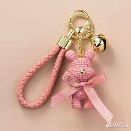 Брелок для ключей - медведь с бантом