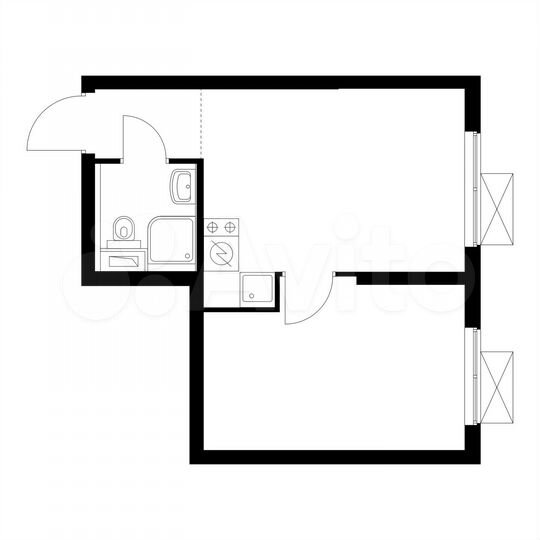 1-к. квартира, 30,7 м², 22/33 эт.