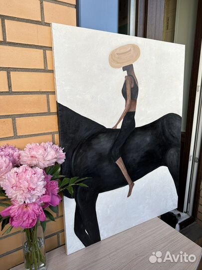 Девушка на лошади, картина