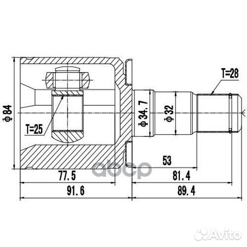 Шрус внутренний перед лев Z87740R Zikmar