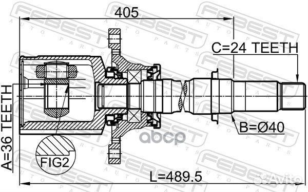 Шрус внутренний правый 36X40X24 подходит для MI