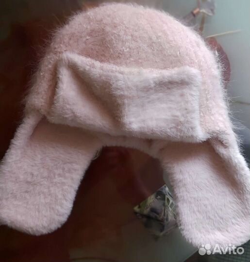 Шапка ушанка женская вязаная