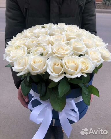 Цилиндр из 51 розы Цветы с доставкой