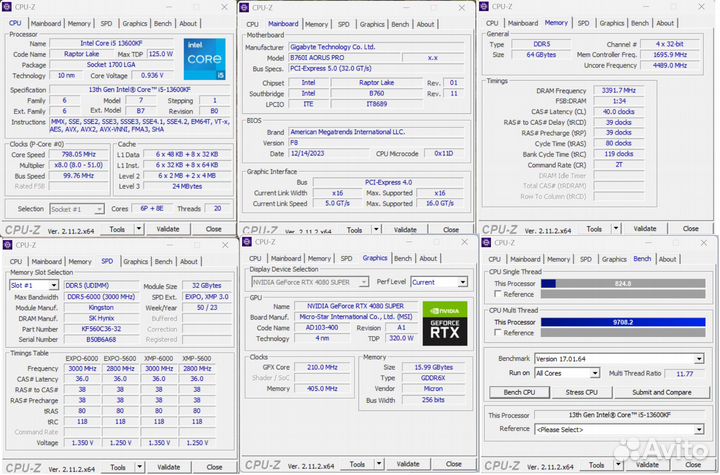 Игровой пк/рабочая станция 13600KF+4080super+64Gb
