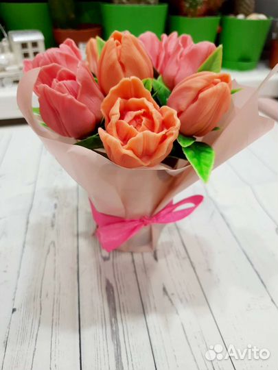 Букет тюльпанов из мыла