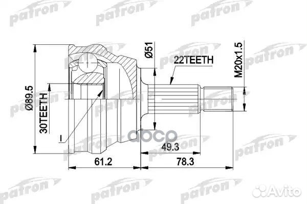 ШРУС наружн к-кт 22x51x30 PCV1050 patron