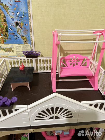 Кукольный домик для барби с мебелью