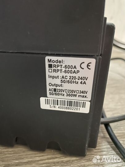 Ибп powercom Raptor RPT-600A