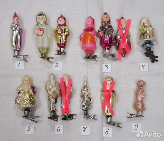 Елочные игрушки СССР на прищепках