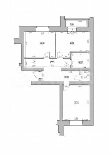 2-к. квартира, 79,4 м², 7/10 эт.