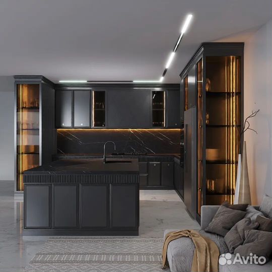 Роскошная кухня с островом