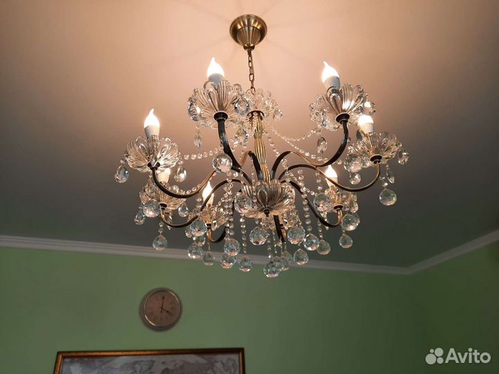 Люстра потолочная, хрусталь Strotskis