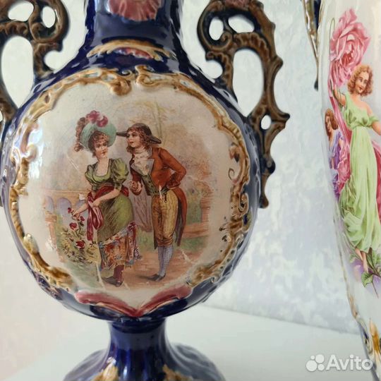 Набор вазы и амфора, Майолика