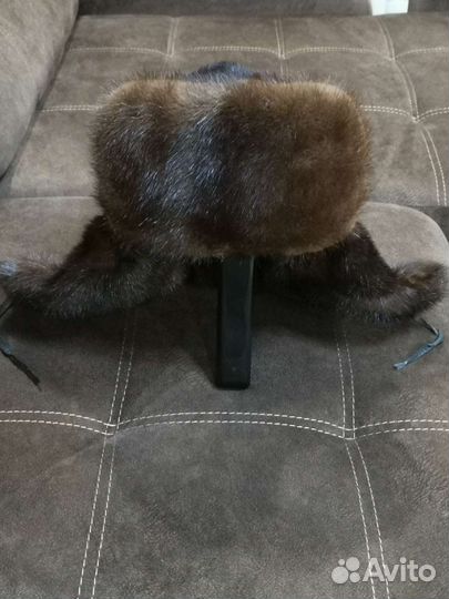 Мужская норковая шапка (ушанка)