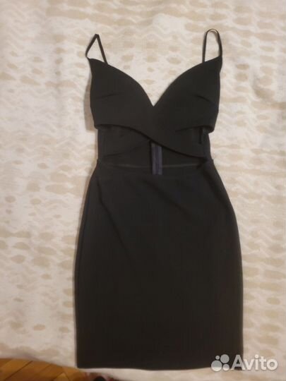 Черное мини-платье 42 (s)