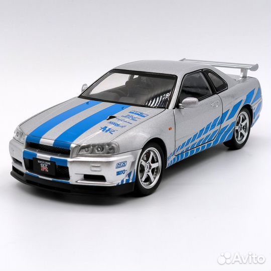 Машина металлическая Nissan Skyline GTR 34 (1:24)