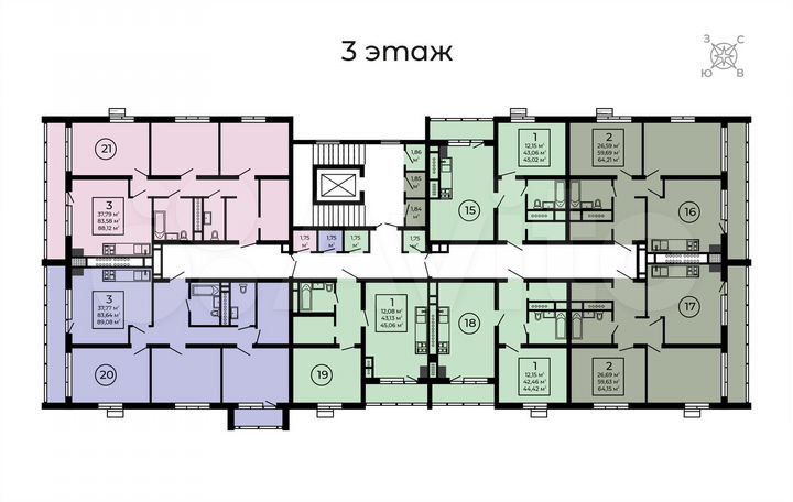 1-к. квартира, 45 м², 3/5 эт.