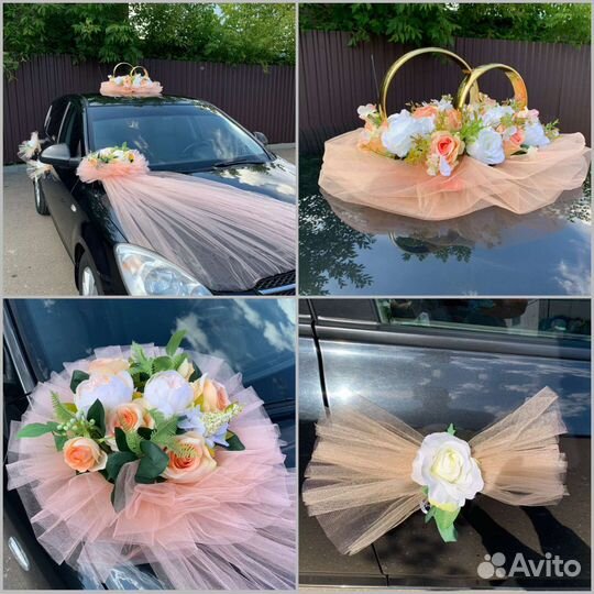 Свадебные украшения на машину