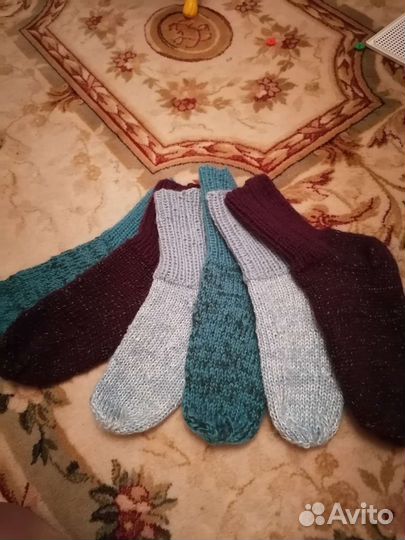 Носки ручной вязки шерстяные