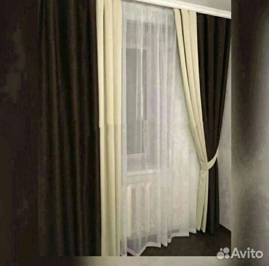 Шторы с тюлью новые