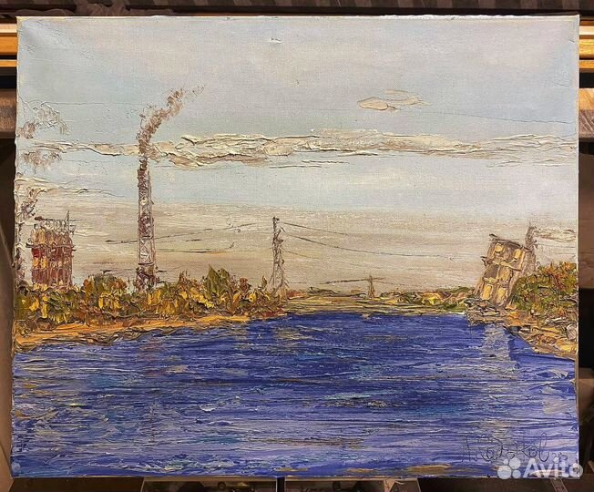 Картина маслом « Летом на канале »