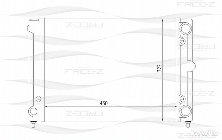 Радиатор VW passat 88- 1.6/1.8 охлаждения KK019