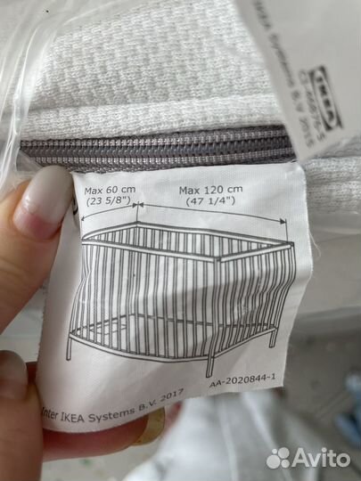 Матрас детский с наматрасником IKEA 120x60