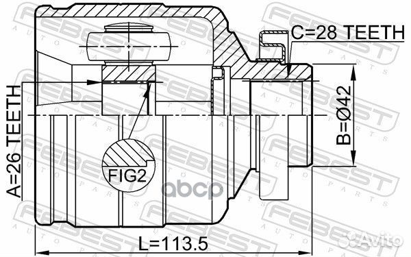 ШРУС ШРУС внутренний правый 26X42X28 KIA sorent