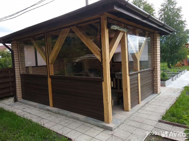 Мягкие окна (гибкое стекло) для беседок