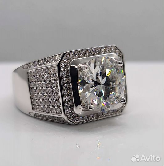 Печатка мужская с бриллиантом (муассанитом) 5ct