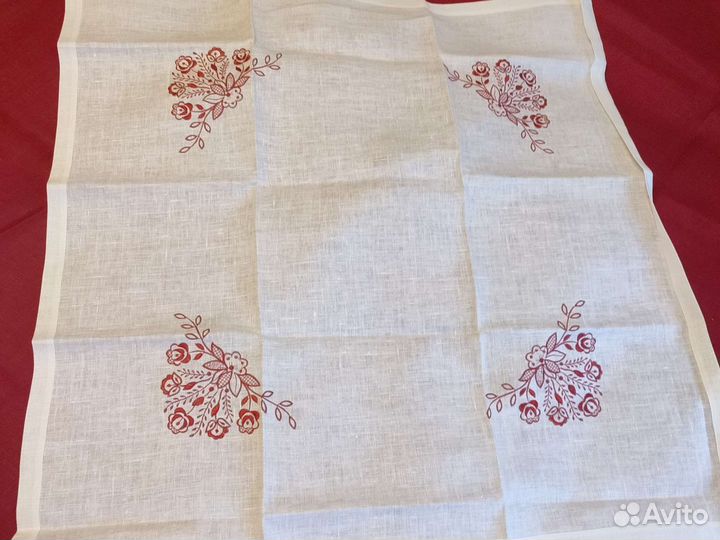 Скатерть с салфетками лен новые