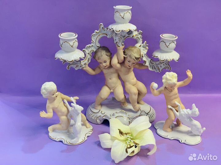 Подсвечник Ангелы Валендорф 28х30см редкость