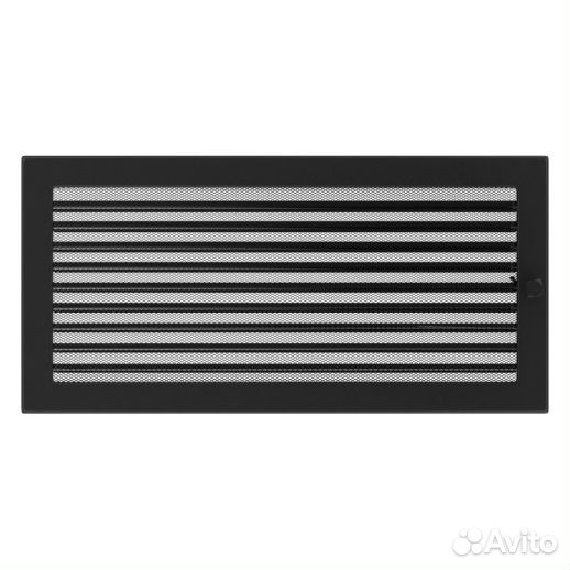 Вент решетка Kratki черная с жалюзи 17 см 17 см