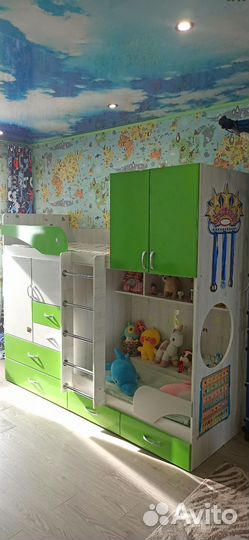 Двухъярусная кровать с ящиками