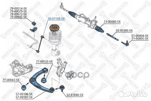 Тяга стабилизатора переднего Peugeot 308 all 08