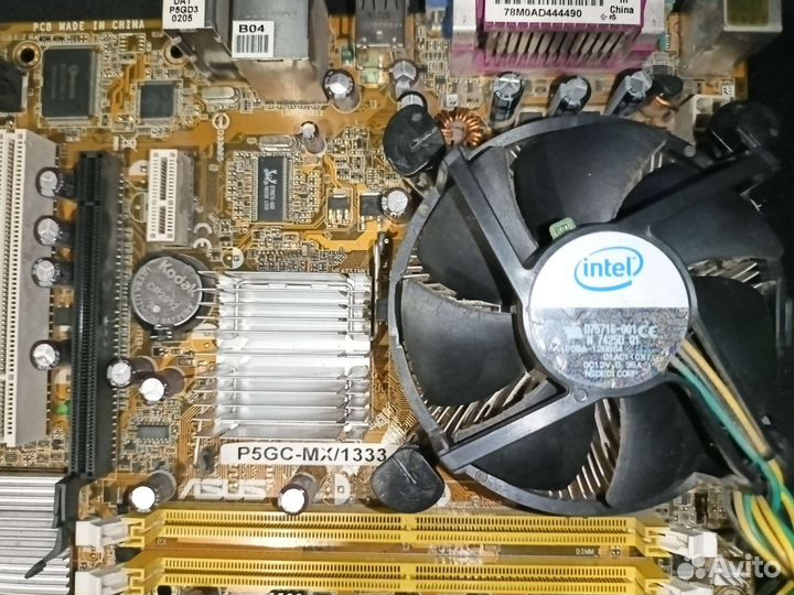 Мат. плата Asus P5GC-MX/1333 с комплектующими