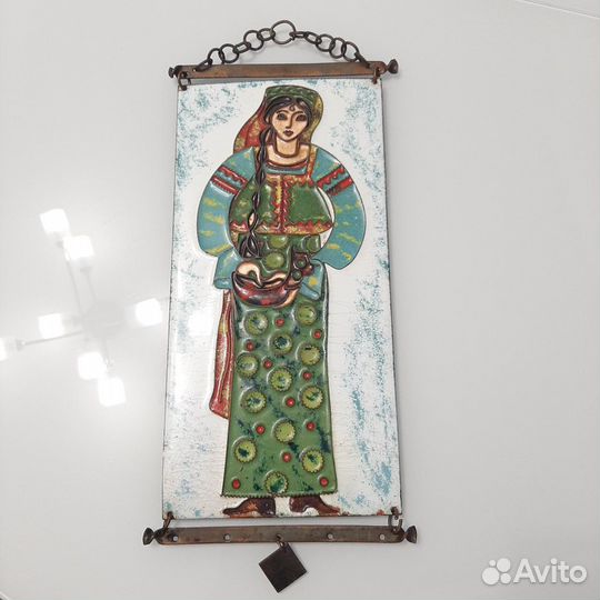 Панно на массивной меди СССР горячие эмали