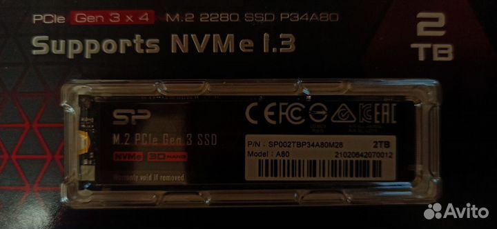 SSD M.2 nvme накопитель Silicon Power P34A80 2TB