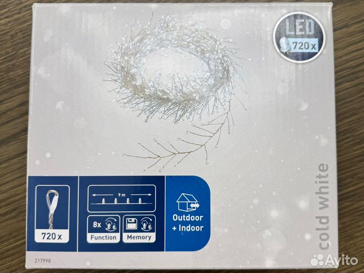 Кластерная гирлянда (нить) 720 LED, холодный белый