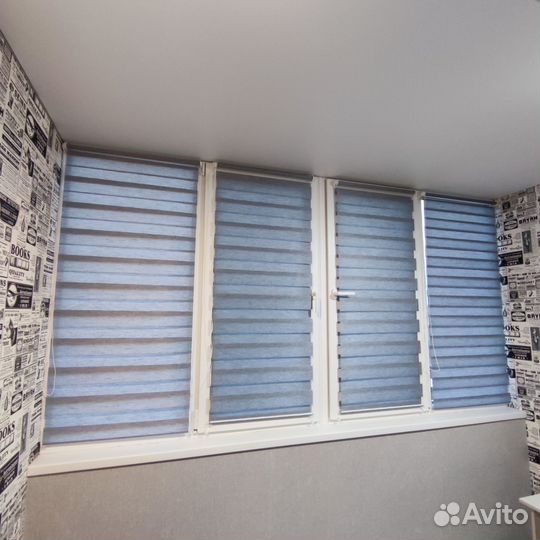 Рулонные шторы Серая день ночь 57160 см