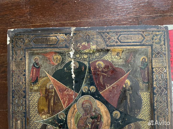 Икона Купина Неопалимая доска кипарис шпонки дубов