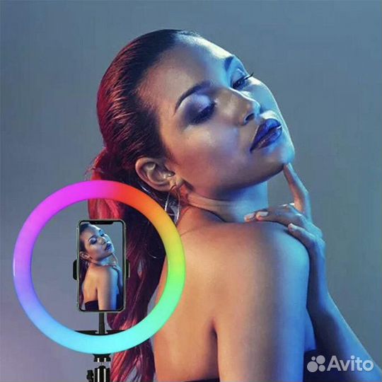 Кольцевая лампа RGB 26 см